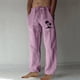 thumbnail image 1 of Puntoco Pantalones casuales largos para hombre, pantalones casuales con estampado de moda para hombre, cintura elástica con bolsillos, pantalones deportivos, 1 of 4