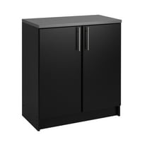 Prepac Elite Home Storage Black Base Cabinet with Melamine Countertop