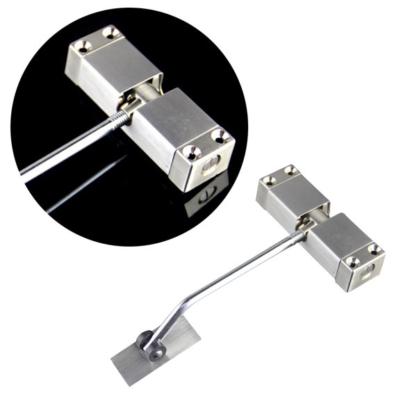 OULII Silver Stainless Steel Automatic Door Closer for Quiet and Secure Closing Easy Installation Fits Right or Left Swing Doors