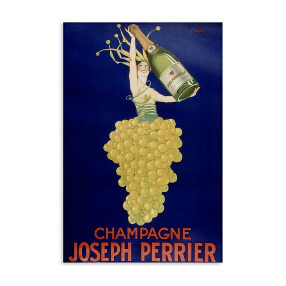 Stupell Industries Vintage Perrier Champagne Food & Beverage Painting Wrapped Canvas Canvas Art Print Wall Art, 16 x 24