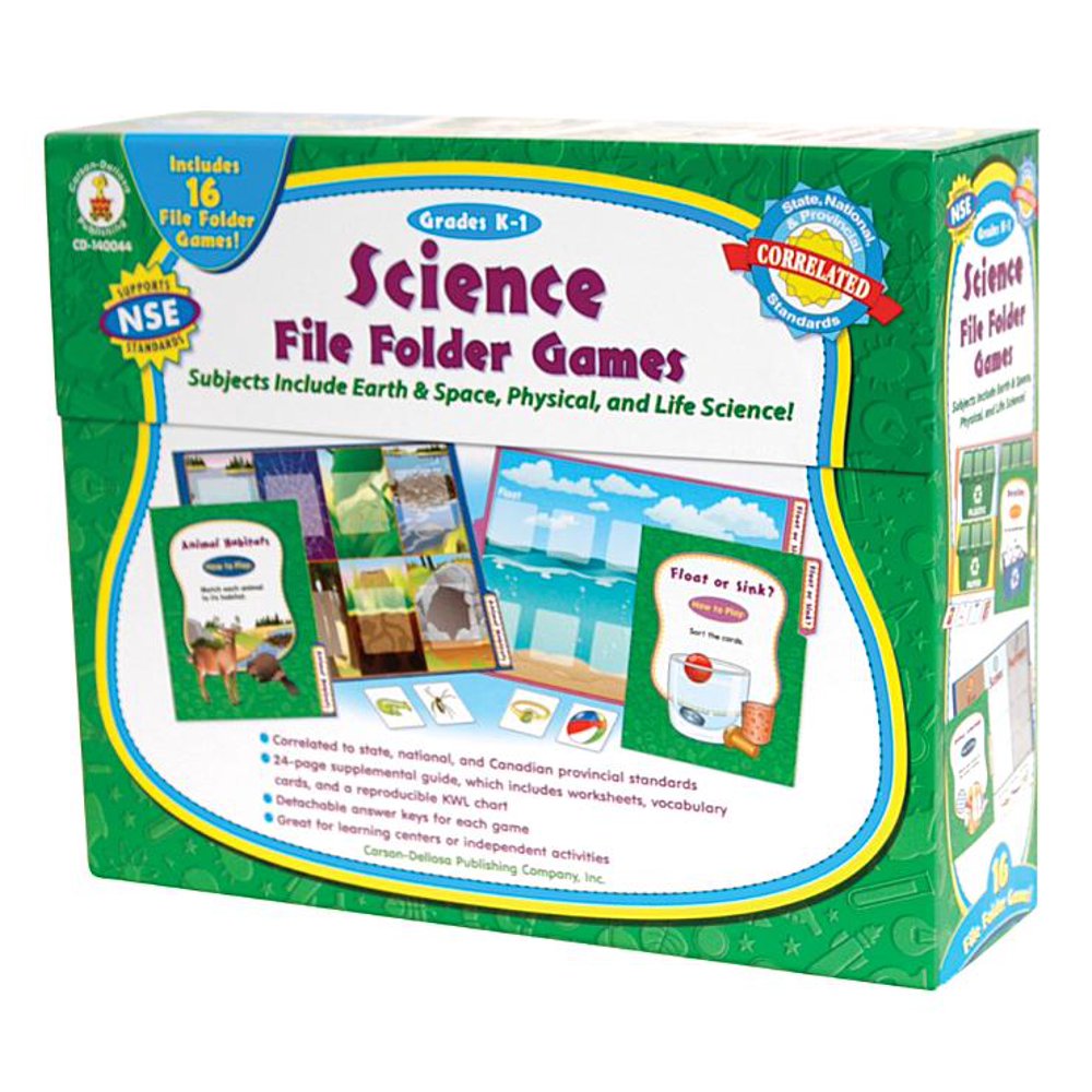 Science File Folder Games, Grades K 1 SkillBuilding Center Activities for Science Walmart