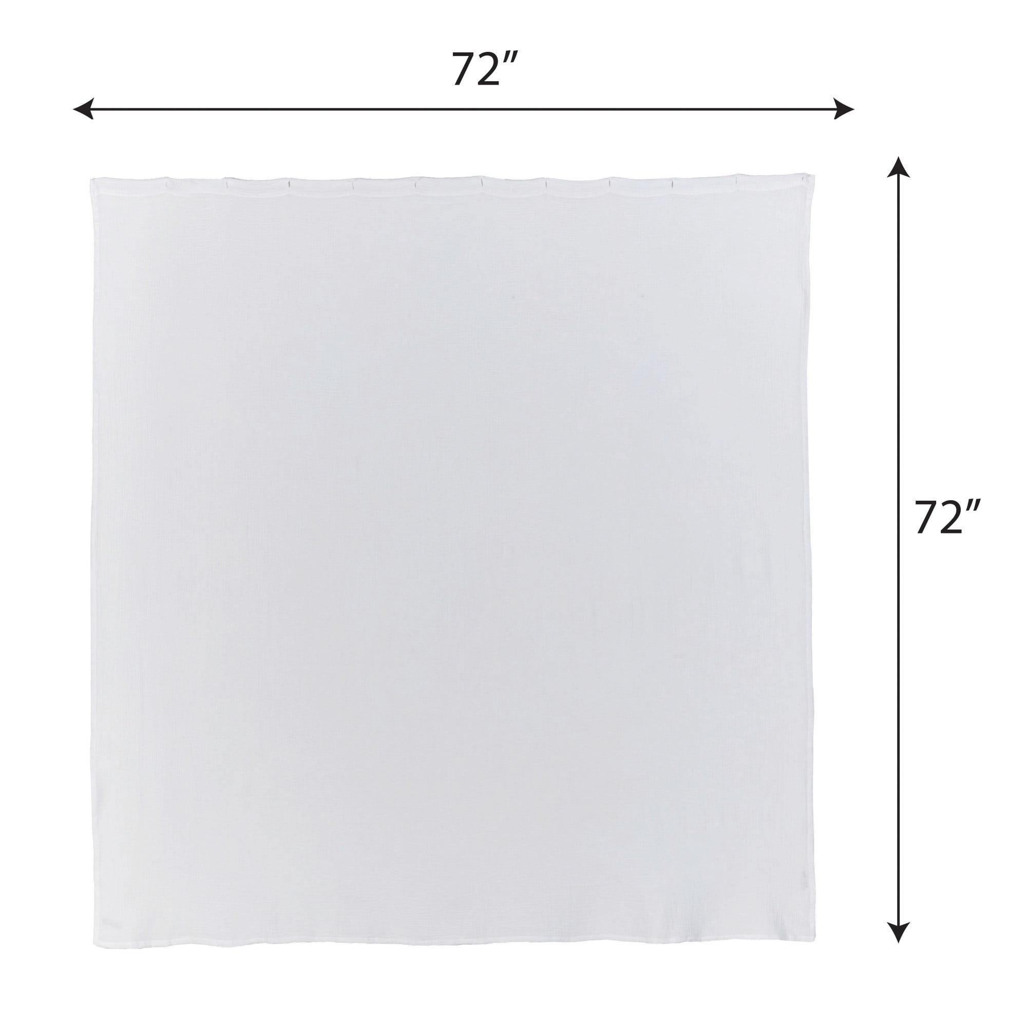 Better Homes & Gardens Gauze Shower Curtain Arctic White, 100% BCI Cotton, 72"W x 72"L, 1 Piece