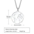 thumbnail image 2 of PAURO Men's Stainless Steel Round World Map Pendant Necklace Hip Hop Jewelry Silver with Chain, 2 of 5