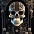 thumbnail image 4 of Stephen Chambers 26x26 White Modern Wood Framed Wall Art Titled - Skull 56, 4 of 6