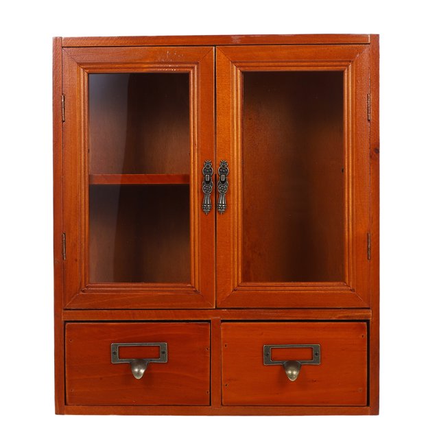 Armario de almacenamiento de madera para mesita de noche, organizador de pared, vitrina de madera vintage