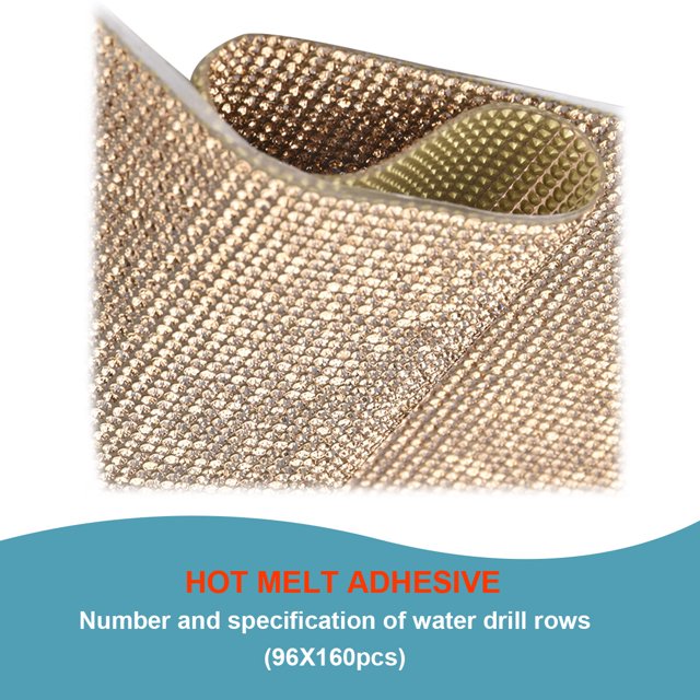 Baohd Crystal Rhinestone Ribbon Clothing Accessories Sticker Convenient Using Present Decoration Sheet with Shine Appearance Exquisite Crystal yellow 6 hot melt glue