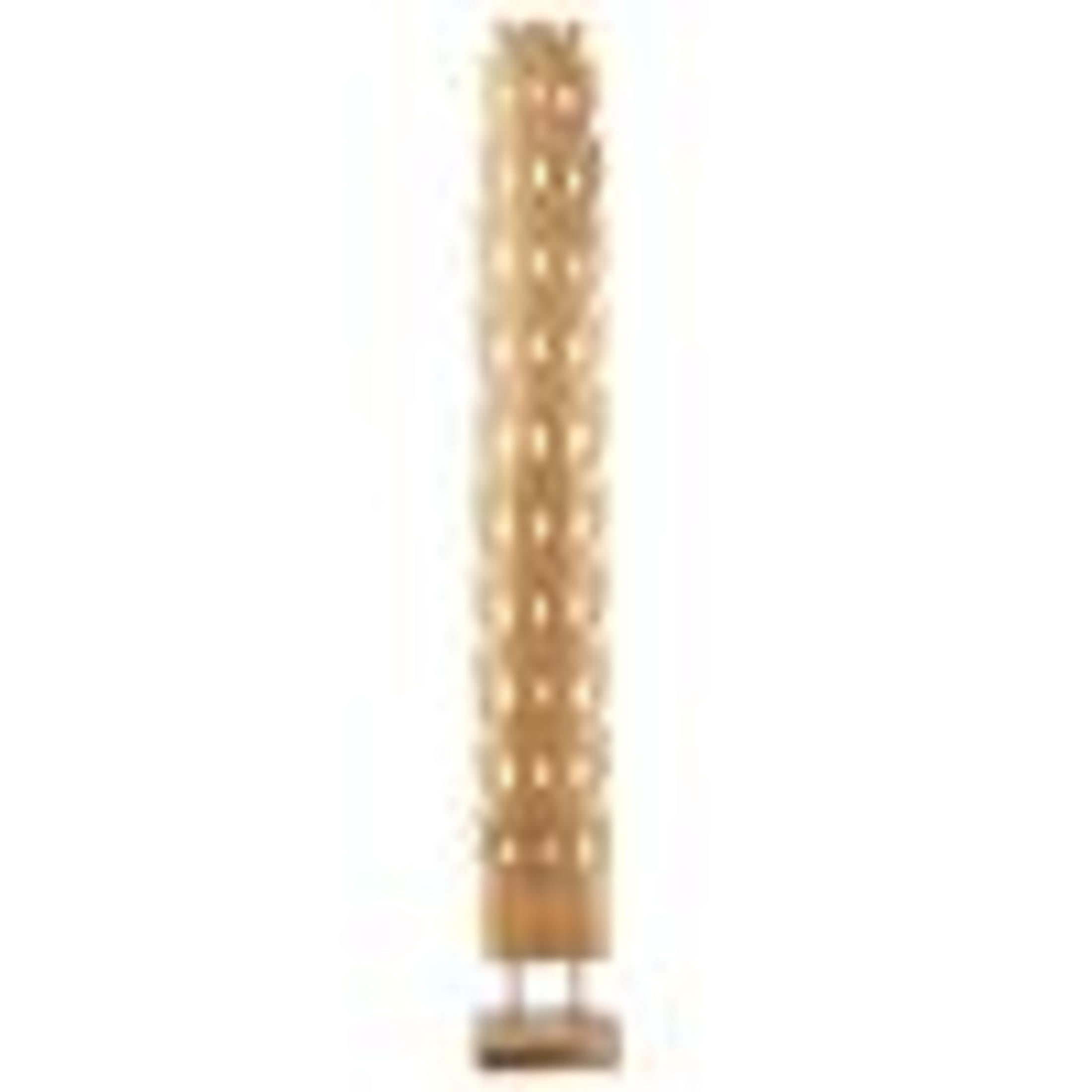 7" x 49" Brown Teak Wood Handmade Tall Floor Cutout Post Abstract Sculpture with Live Edge Base, by DecMode