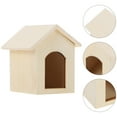 thumbnail image 3 of CIMAXIC mini kennel model 1pc Mini Kennel Model Simple Wooden House Model Micro Scene Layout Ornament,2.17"X2.01"X2.36", 3 of 5