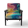 thumbnail image 4 of Designart « Nuages Multicolores Tourbillonnants IV » Fauteuil d'Appoint Moderne Rose Rembourré - Fauteuil Moderne pour Chambre, 4 of 7