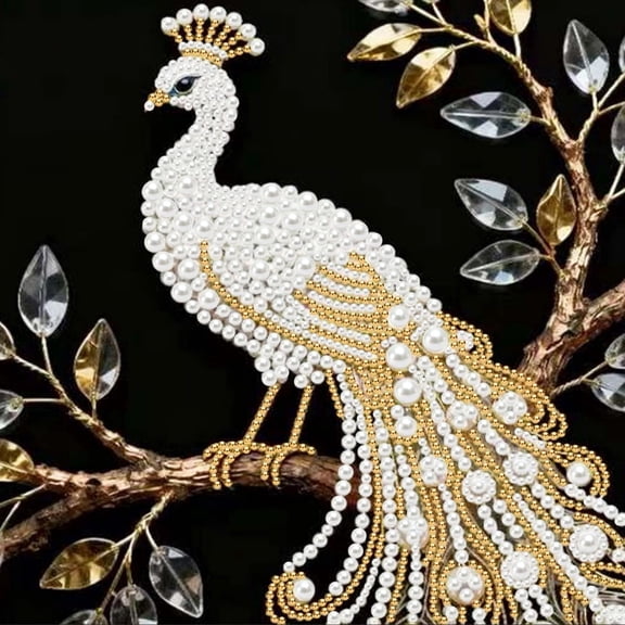 Peacock Diamond Art Pearl Painting Kits for Adults,Special Shape Diamond Art Kits for Birds Peacock, DIY 3D Plastic Pearl Painting Kit for Home Decoration 12 × 12 inch
