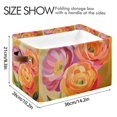 thumbnail image 4 of Yayeee 2 Pack Canvas Storage Basket with Handles for Shelves Fabric Bins Closet Organizer, Pink Abstract Floral, 4 of 8