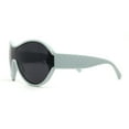 thumbnail image 3 of Womens Large Shield Round Elegant Designer Diva Sporty Plastic Sunglasses Grey - Black, 3 of 4