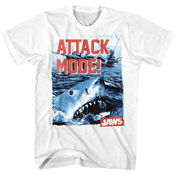 Jaws Attack Mode White Adult T-Shirt 6Xl
