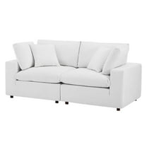 Loveseat Sofa, Velvet, White, Modern Contemporary Urban Design, Living Lounge Room Hotel Lobby Hospitality