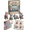 thumbnail image 2 of Yardvibe 3D Beaded Hippo DIY Kit, Tiny Animal Themed Beadwork Kit, Easy DIY Beading Embroidery for Beginners & Craft Enthusiasts (D), 2 of 6