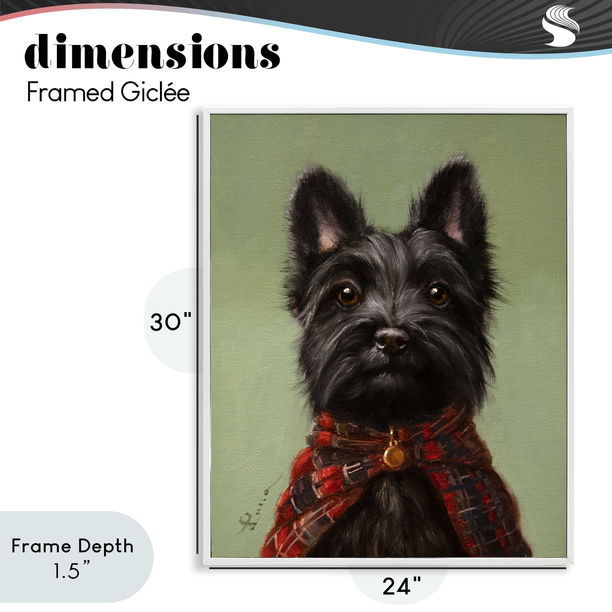 Stupell Industries The Scot Scottish Terrier White Framed Giclee Art, design by Lucia Heffernan