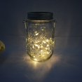 thumbnail image 4 of Juego de 3 luces solares de cadena para tapas de tarros de cristal, impermeables, 2 m, 20 LED, iluminación ambiental decorativa para tarros, botellas, hogar, mesa, Navidad, bodas y fiestas (blanco cál, 4 of 4