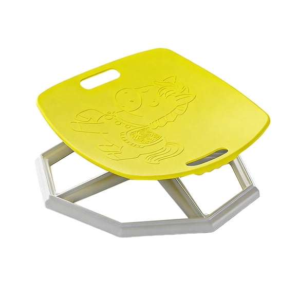 Silla giratoria infantil, asiento sensorial giratorio, entrenamiento de equilibrio, base antideslizante, silla infantil portátil, material ligero para la coordinación corporal, Amarillo