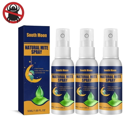 WLDAK Natural Mite Killer Spray for Bed Bugs & Dust Mites, Treatment for Bedding, Pillow, Quilt, Carpet, Furniture & Clothes, Human Safe Formula, 50ml, 3 Pack