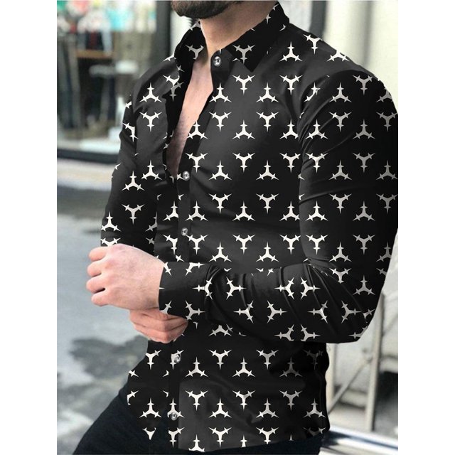 Camisa de manga larga de moda para hombre, de primavera y verano, con solapa, para deportes, ocio, calle, exterior, material de seda de alta calidad, talla grande 2024