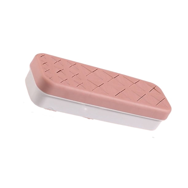 Toystoory Caja de almacenamiento de lápices labiales, soporte cosmético de rejilla múltiple de plástico, cepillo de brillo de labios para Almacenamiento y organización del hogar Rosa Blanco