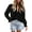 Black, variant on Women's Dressy Casual Blouse Tops Fall Puff Long Sleeve Button V Neck Hollow Out Lace Embroidered Shirts