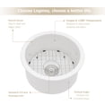 thumbnail image 6 of Logmey 18 Inch Round Ceramic Kitchen Sink Porcelain White Undermount Sink with Drainer Assembly, Single Bowl Depth 8-1/3 Inch Sink, 6 of 7