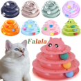 thumbnail image 2 of 3/4 Levels Pet Cat Toy Training Amusement Plate Kitten Tower Tracks Disc Cat Intelligence Triple Disc Tumbler Ball Interactive ShopWise Round, 2 of 20