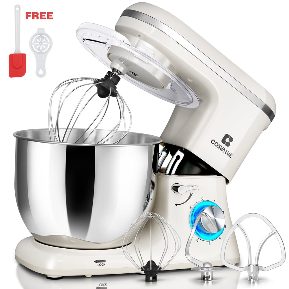 Kepooman Stand Mixer, 7.5QT Kitchen Electric Food Mixer for Baking & Cake, with Stainless Steel Bowl, Whisk, Dough Hook, Beater, White Kepooman Stand Mixer, 7.5QT Kitchen Electric Food Mixer for Baking & Cake, with Stainless Steel Bowl, Whisk, Dough Hook, Beater, White