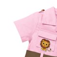 thumbnail image 6 of IBTOM CASTLE Toddler Baby Boys Girls Lion Giraffe Birthday Outfit One Piece Romper Jumpsuit with Belt and Hat Jungle Safari Cake Smash Clothes 2-3 Years Pink, 6 of 8