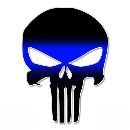 Buy Punisher Skull Thin Blue Line - Vinyl Sticker Waterproof Decal Sticker ...