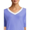 thumbnail image 3 of Lissome Women's and Women's Plus Short Sleeve V-Neck Top and Short Set, 2-Piece, 3 of 5
