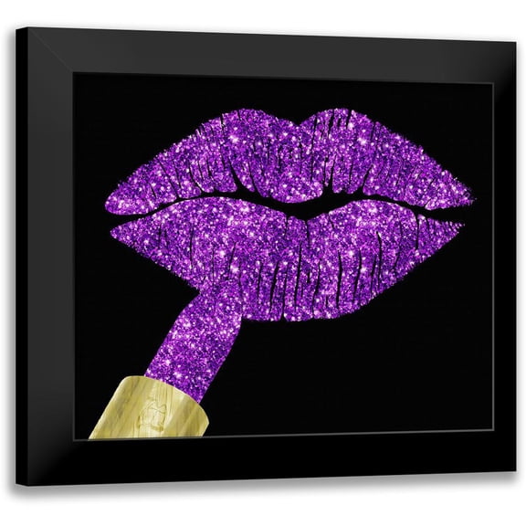 Lavoie, Tina 13x12 Black Modern Framed Museum Art Print Titled - Purple Glitter Lipstick