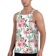thumbnail image 2 of Fotbe Flamingo Flower Pattern Men's Quick Dry Workout Tank Top Gym Muscle Tee Fitness Bodybuilding Sleeveless T Shirt Breathable Workout Shirt-4X-Large, 2 of 9