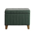 thumbnail image 2 of Benzara Rectangular Fabric Upholstered Wooden Ottoman with Lift Top Storage, Brown-Color:Green, 2 of 2