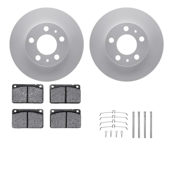 Dynamic Friction Company Front Geospec Brake Rotors with 5000 Advanced Brake Pads includes Hardware 4512-27058