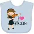 thumbnail image 3 of Inktastic Girls I Heart Violin Girls Baby Bib, 3 of 4