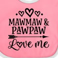 thumbnail image 4 of Inktastic Mawmaw and Pawpaw Love Me Girls Baby Bib, 4 of 4