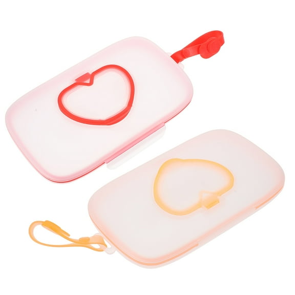 2 Pcs Wipes Baby Zipper Love Wet Tissue Box Travel