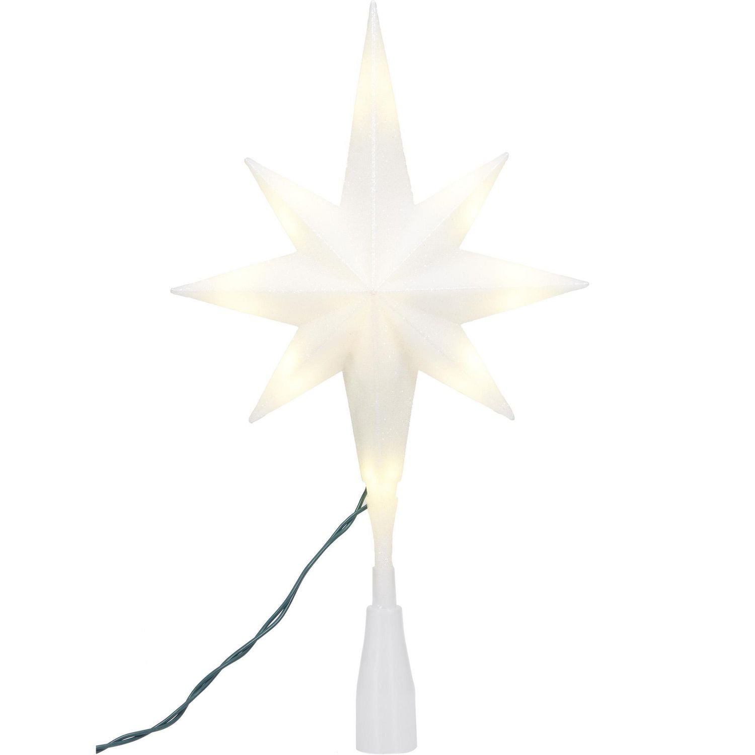 Holiday Time LED Christmas Tree Topper, Frosted Star, 11"