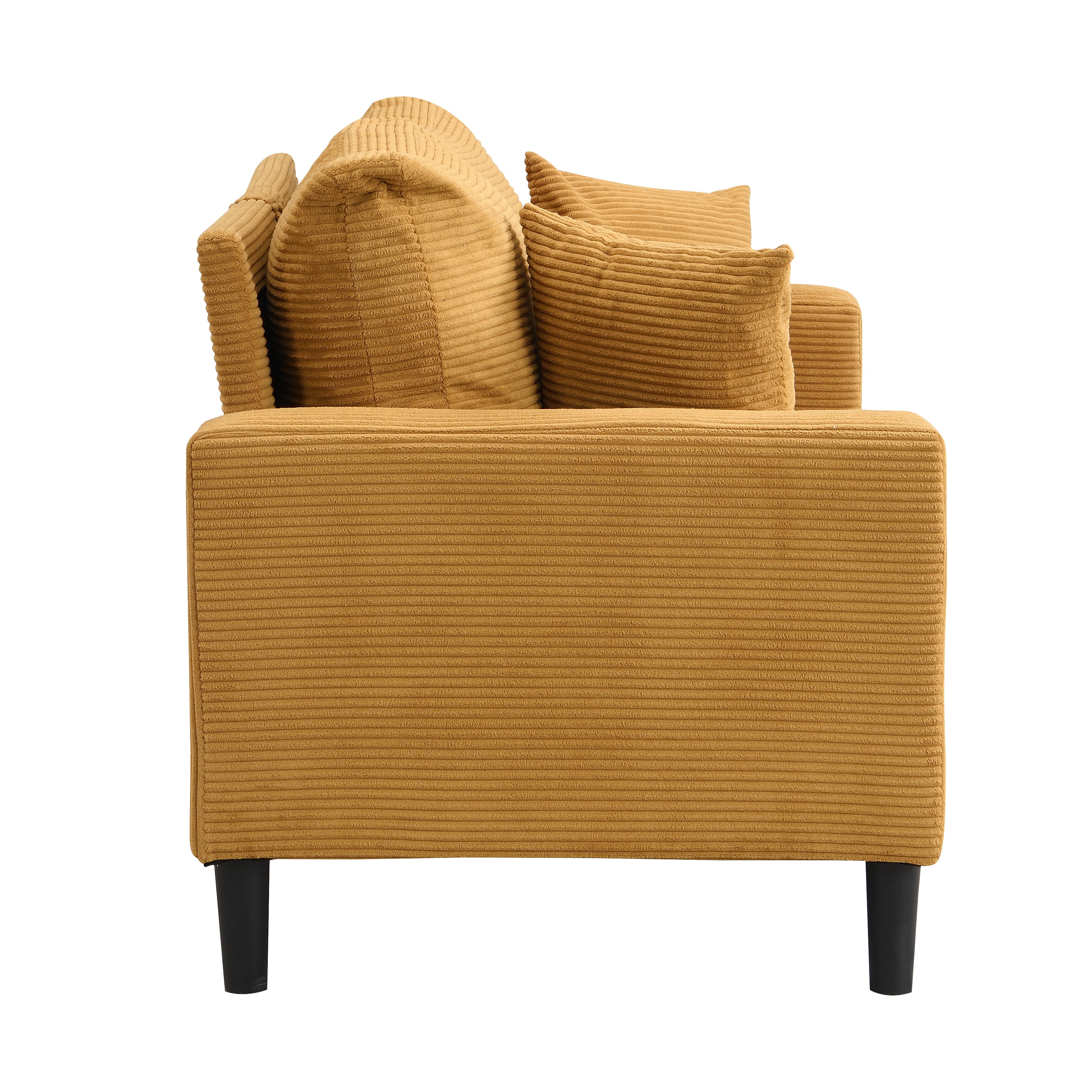 Aukfa Corduroy 2-Seater Loveseat Sofa, 57"W x 27.6"D, Small Space Friendy, Orange