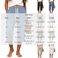 thumbnail image 5 of Women’s Waffle Capirs - Summer Straight Leg Elastic Waist Waist Bottoms - Loose Comfy Beach Vacation Casual Trousers, 5 of 5