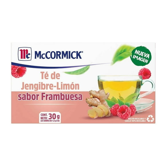 Té de jengibre - limón McCormick sabor frambuesa 25 sobres