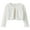 White, variant on Girls' Bolero Cardigan Sweater Kids Long Sleeve Button Closure Knit Shrug Sweater Ruffle Cropped Jacket Cover Up Top