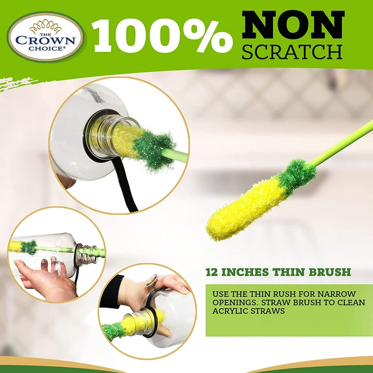  Long Bottle Brush Cleaner Set (3-in-1) and Straw