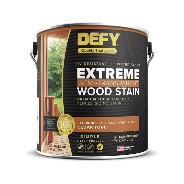 Defy Wood Stain Extreme Cedar Tone Gal Walmart Com