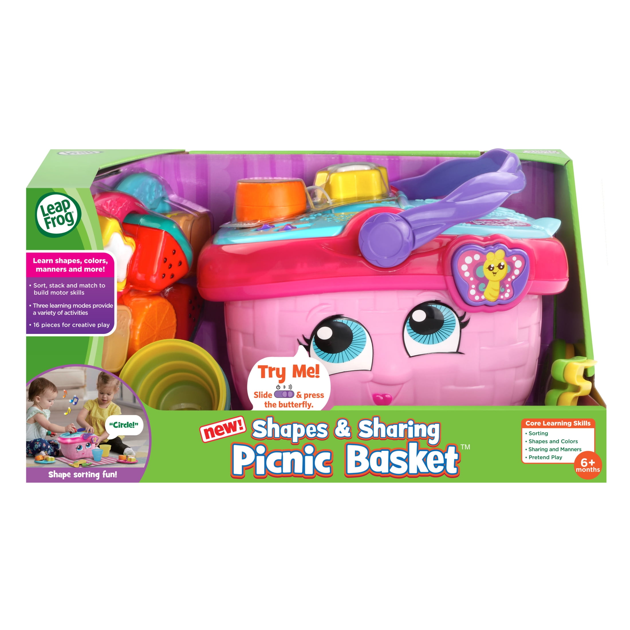 LeapFrog Shapes & Sharing Picnic Basket with Accessories, Baby and Toddler Toys