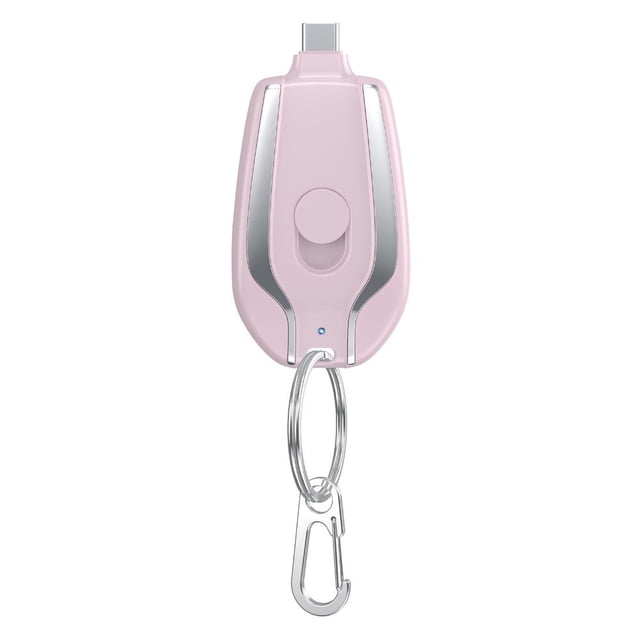 5V 1500mah Llavero Power Bank Mini Cargador Portátil Inalámbrico (Tipo-C) Rosa 6 Piezas