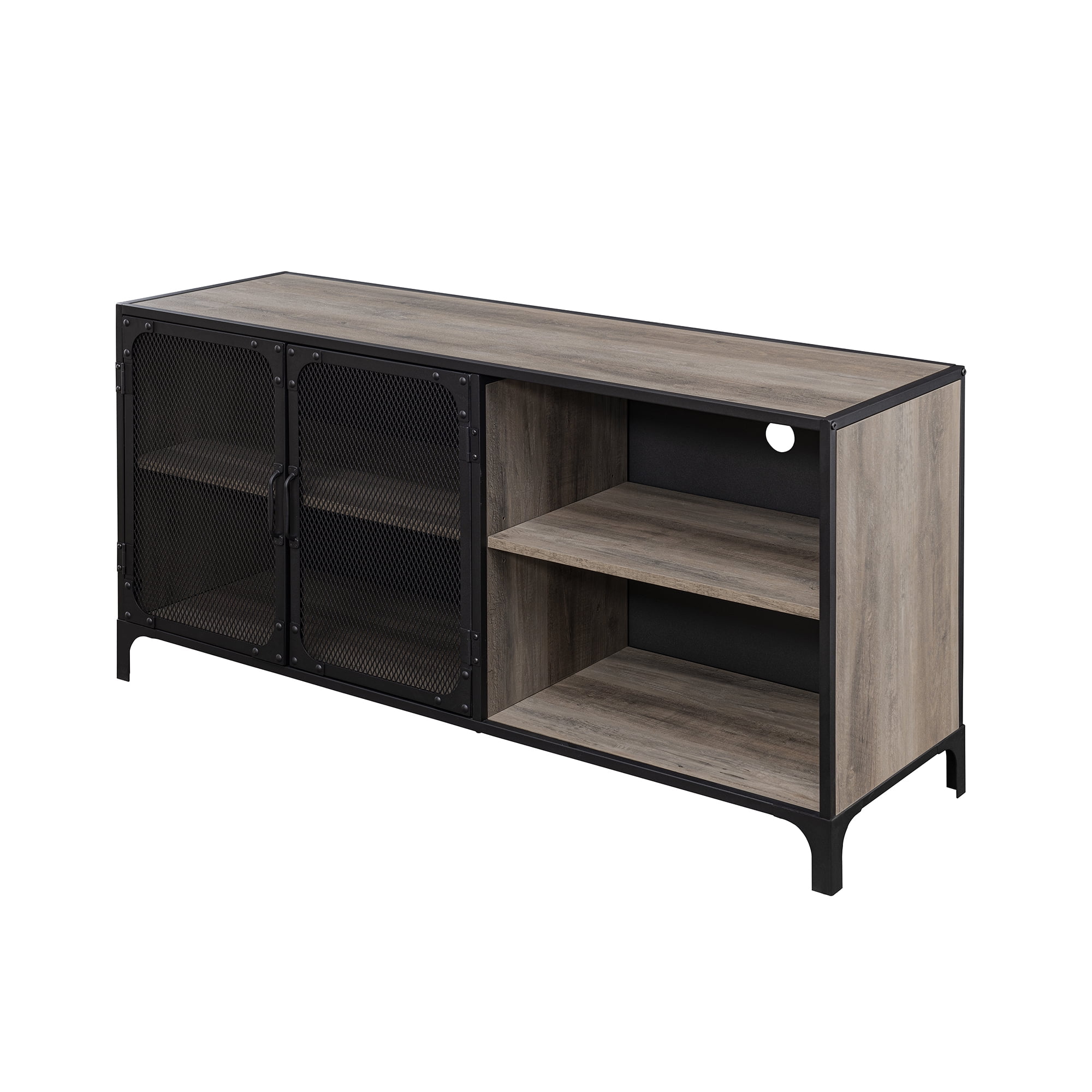 Manor Park Industrial TV Stand for TVs up to 58", Grey Wash