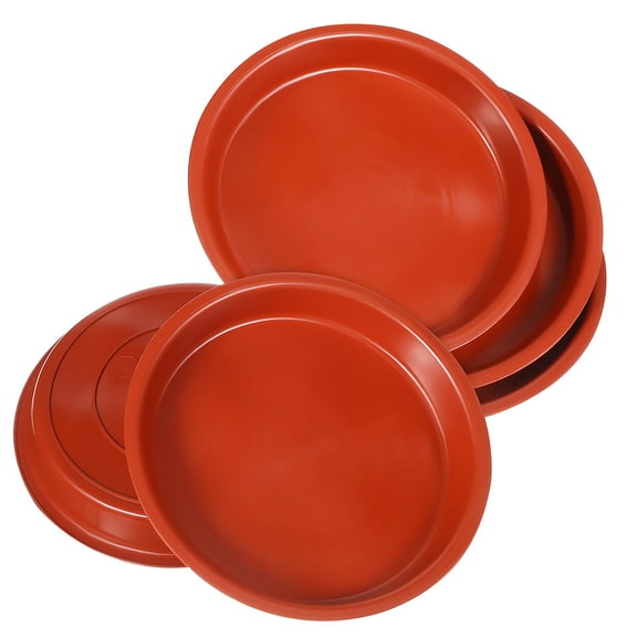SEWOART 5Pcs Red Plastic Plant Saucer for Pot Drip Tray Round Flower Pot Base Indoor Outdoor